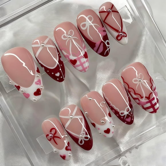 Patrón GJJBQTT de San Valentín con forma de lazo y lazo para labios, 30 unidades