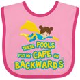 thumbnail image 3 of Inktastic These Fools Put My Cape on Backwards Funny Girls Baby Bib, 3 of 4