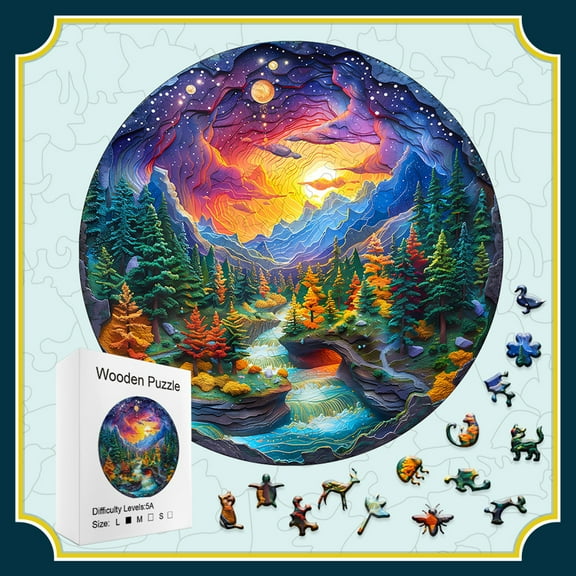 【3D Visual Universe】Challenging Wooden Puzzle | Unique Shape Design | for Adults & Kids | Premium 3D Jigsaw | Family Bonding Gift | Advanced Wood Puzzle