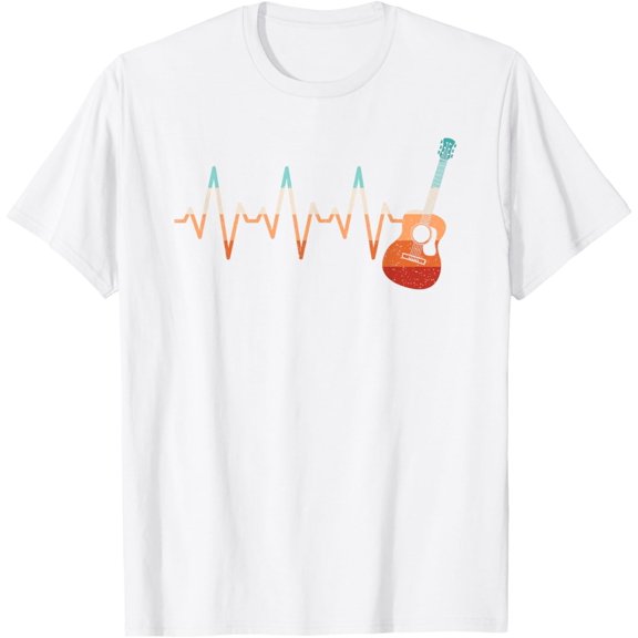 Exquisite and comfortable-Retro Acoustic Guitar Heartbeat Guitarist Country Music Rock T-Shirt