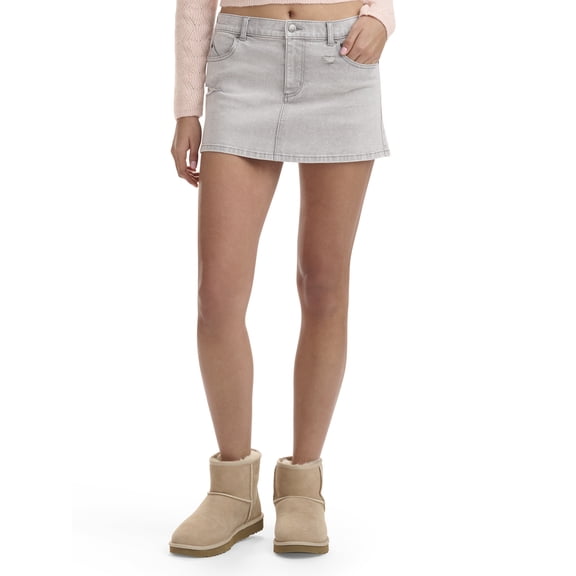 Mills by Millie Bobby Brown Women's Distressed Denim Mini Skirt, Sizes XXS- XXL