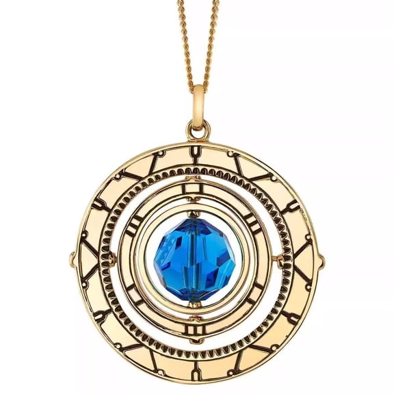 Core Blue Crystal Necklace Twin City Hexagon, Gold