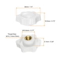 thumbnail image 2 of Uxcell 4 Pieces Star Knobs M10 Female Thread 38mm Head Non-Through Hole Clamping Handles Nuts White, 2 of 5