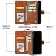 thumbnail image 3 of iPhone 11 Pro Max Wallet Case, Dteck Soft Leather Zipper Wallet Case Magnetic Buckle Horizontal Flip Cover with 5 Card Slots/Photo Pocks For Apple iPhone 11 Pro Max 6.5 inch 2019, Brown, 3 of 8