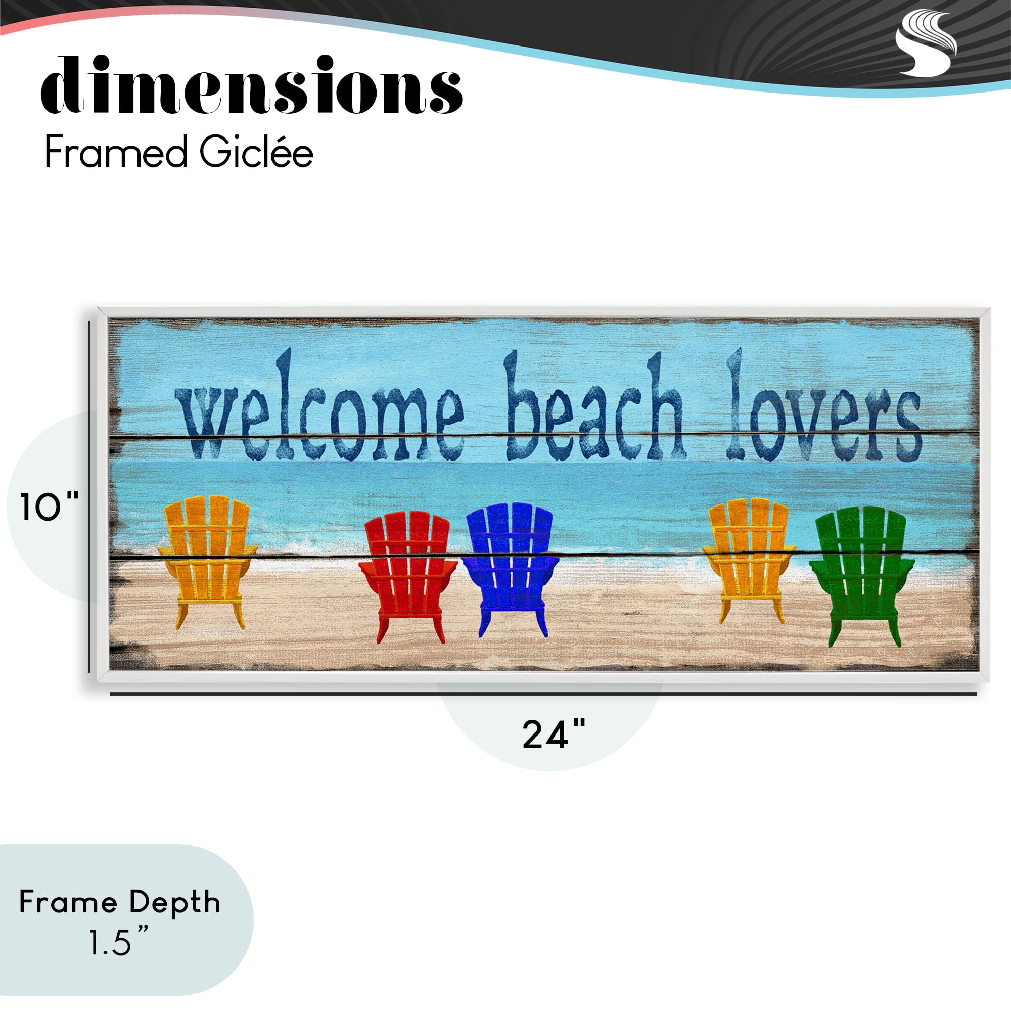 Stupell Industries Beach Lovers Chairs White Framed Giclee Art, design by Gail Fraser