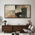 thumbnail image 3 of Large Framed Canvas Wall Art Print Neutral Abstract Landscape with Green and Black Accents for Living Room Decoration - 60"x30" Black Frame, 3 of 8