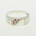 thumbnail image 2 of LBG British Made 14k White Gold Natural Ruby Mens Band Ring - 25 size options - Size 10.25, 2 of 6