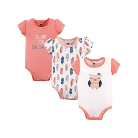 Hudson Baby Girl Bodysuits Set, 3-Pack