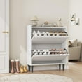 thumbnail image 7 of Shoe Storage Cabinet for Entryway with 3 Flip Drawers,Narrow Wood Shoe Cabinet with Adjustable Shelf,Freestanding Hidden Shoe Organizer for Foyer,Hallway,Living Room, 7 of 7