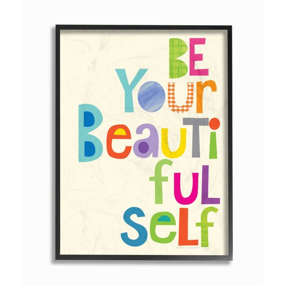 Stupell 'Be Your Beautiful Self' Framed Giclee Texturized Art 11 x 14