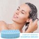 thumbnail image 5 of Cepillo exfoliante corporal y masajeador de cuero cabelludo de silicona morada para la ducha, cuidado corporal exfoliante suave., 5 of 5