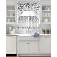 thumbnail image 3 of Grey Brown Leaves Swag Curtains for Living Room/Bedroom Windows, Summer Botanical Kitchen Curtains and Valances Set 36 Inch Length, Light Filtering Swags Valance Curtain Panels, 3 of 5