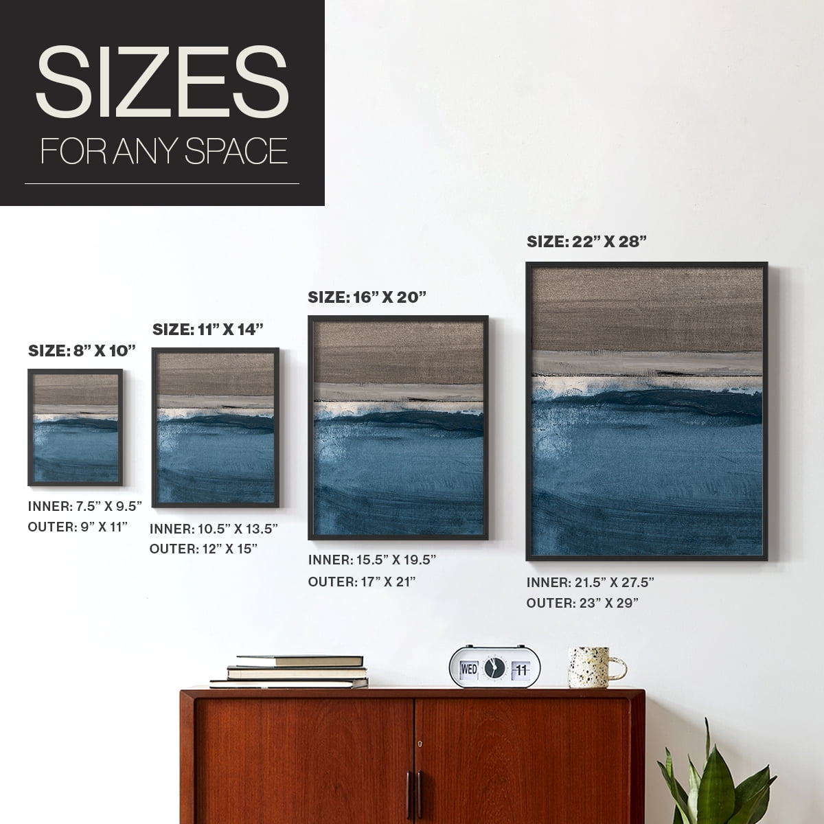 Midnight Sky I in Black Solid Wood 8 x 10 Framed Print