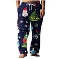 thumbnail image 2 of Pantalones largos para hombre, cintura elástica, transpirables, cómodos, suaves, informales, de playa, de poliéster., 2 of 5
