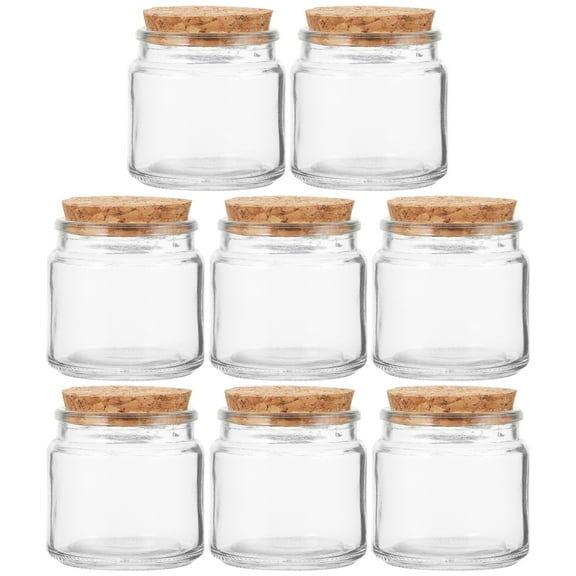 NUOLUX 8pcs Empty Candle Containers Glass Candle Jars Candle Making Jars with Lids Clear Candle Jars