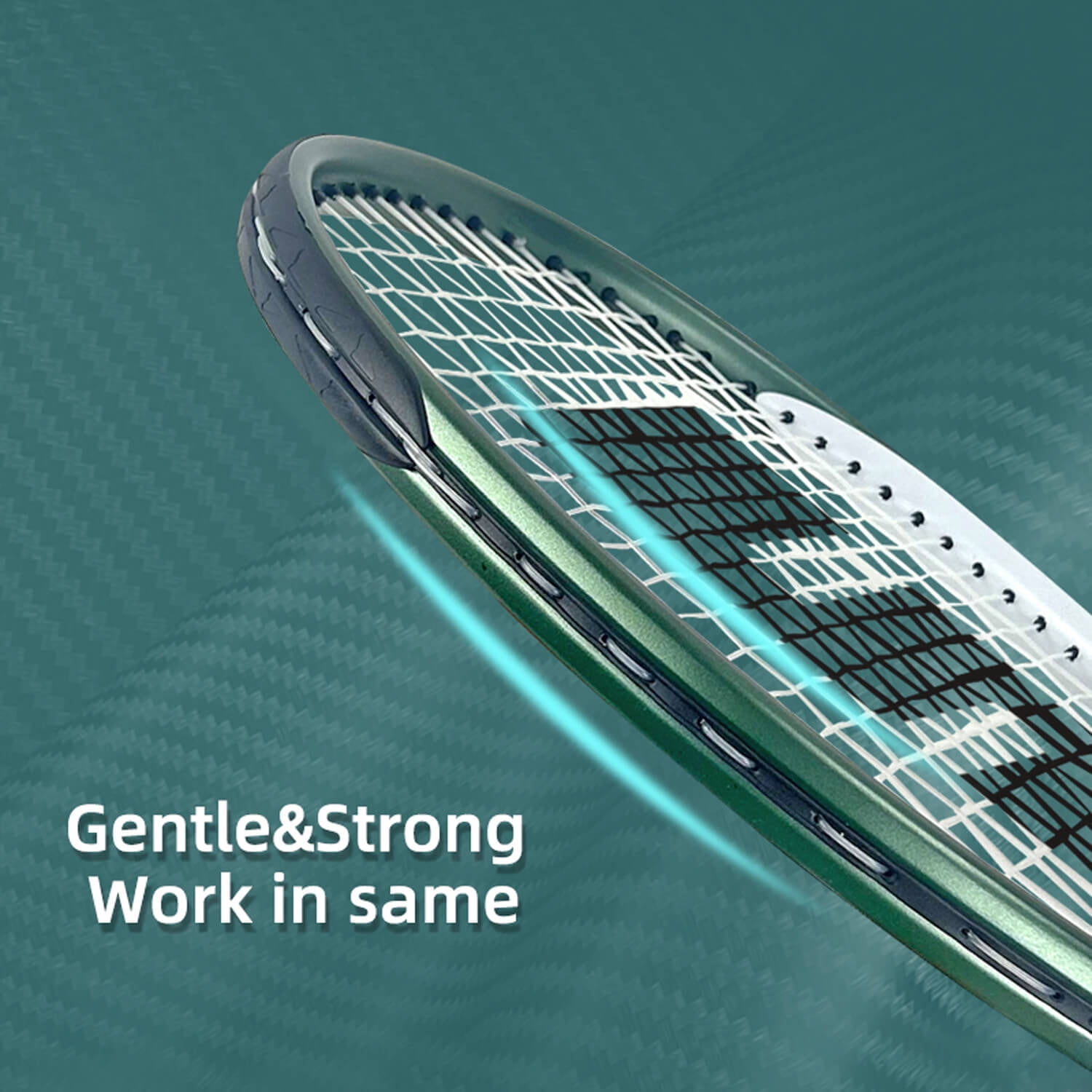 SALYWEE RaceRun Composite Carbon Fiber Adult Tennis Racket, 300±10g (Strung), 50-60LBS, Dark Green Frosted Frame, Beginner Training