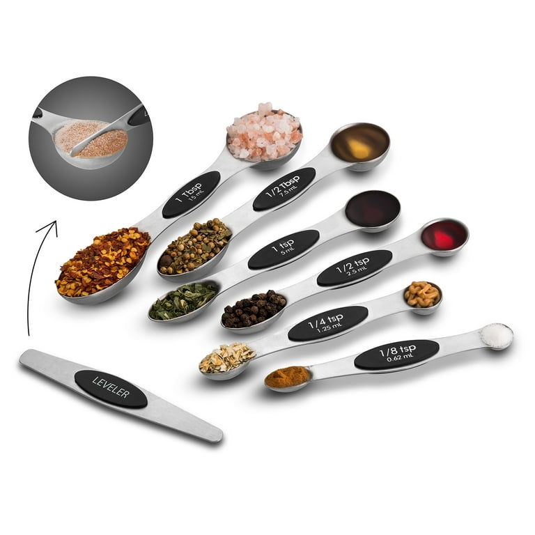 Magnetic Measuring Cups Spoons Dual-Sided Kitchen Spoon Stainless