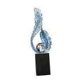 thumbnail image 4 of Escultura decorativa de bola, estatua de pluma, adorno artístico, regalo coleccionable, resina Azul, 4 of 9