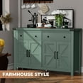 thumbnail image 4 of HAUXITIO Farmhouse Buffet Cabinet with 4 Doors & 2 Drawers,55 Inch Storage Sideboard with Coffee Bar Station for Dining Room & Kitchen,Green, 4 of 9