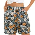 thumbnail image 1 of Cathalem Womens Shorts Drawstring Mid-Rise Shorts Skinny Shorts Wide Straight Leg Mini Shorts,Coffee XXL, 1 of 5