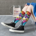 thumbnail image 5 of Naloa Tropical Flamingo Summer Knee Socks, High Socks Long Stretchy Sock Women Knee High Stocking, Long Socks for Women, 5 of 6