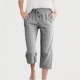 thumbnail image 3 of XXWXYD Girls Capr𝗂 Pants Gingha𝗆 Straight Leg Drawstring Elastic High Waist Casual Cropped Pant Loose Fit Summer Outfit Teen Kids Girls Summer Lightweight Cargo Shorts 4-14 Years, 3 of 8