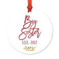 thumbnail image 1 of Family Metal Christmas Ornament, Big Sister Est. 2017, Includes Ribbon and Gift Bag, 1 of 2