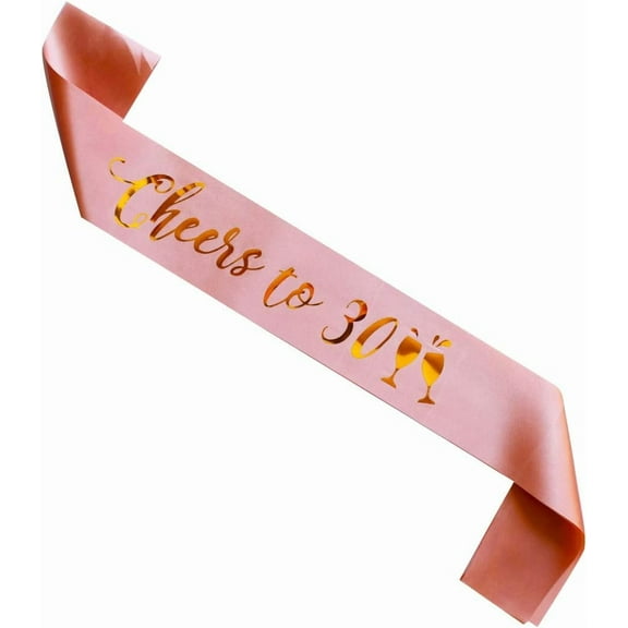 1 pcs Talk Thirty to me Birthday sash, Rose Gold Girl 30th Birthday Gifts Party Supplies, Women Pink Party Decorations