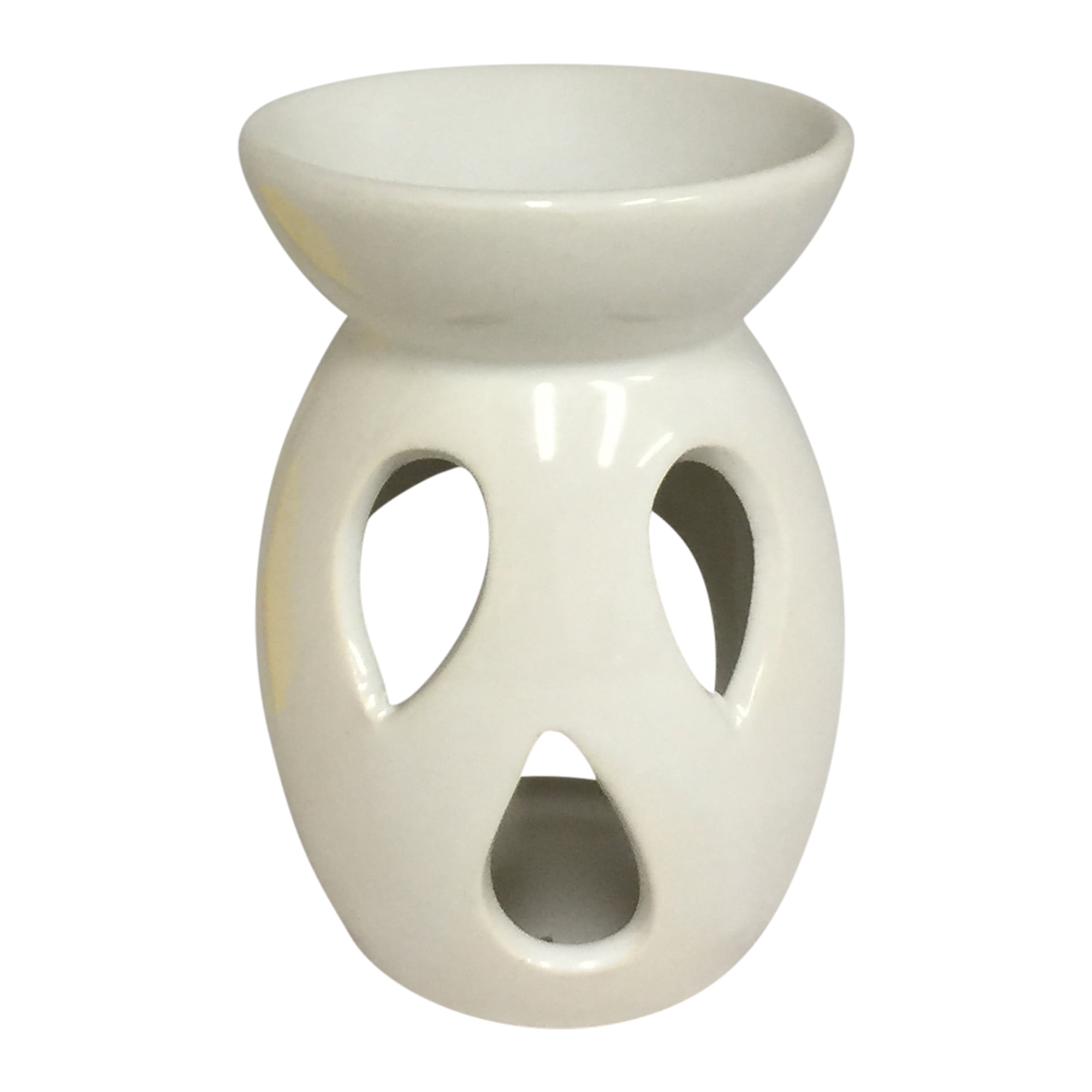 White Ceramic Aromatherapy Diffuser;Product Size 3x3x4.75. Add your own tea light and arom oil
