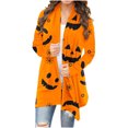 thumbnail image 6 of DDAPJ pyju Halloween Cardigans for Women 2023 Fall Fashion,Lightweight Open Front Draped Cardigan Casual Long Sleeve Shawl Sleeve Holiday Coats on Clearance, 6 of 7
