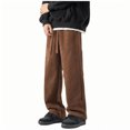 thumbnail image 2 of HaoXianJian Men's Fleece Lined Sweatpants Winter Straight Leg Warm Up Pants Elastic Waist Men Cotton Running Loungwear Plus Size 3X 4X 5X, 2 of 6