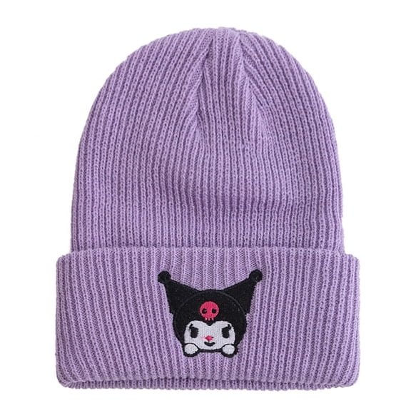 Hat Women Cute Cartoon Cinnamoroll Melody Kuromi Winter Knitted Cap
