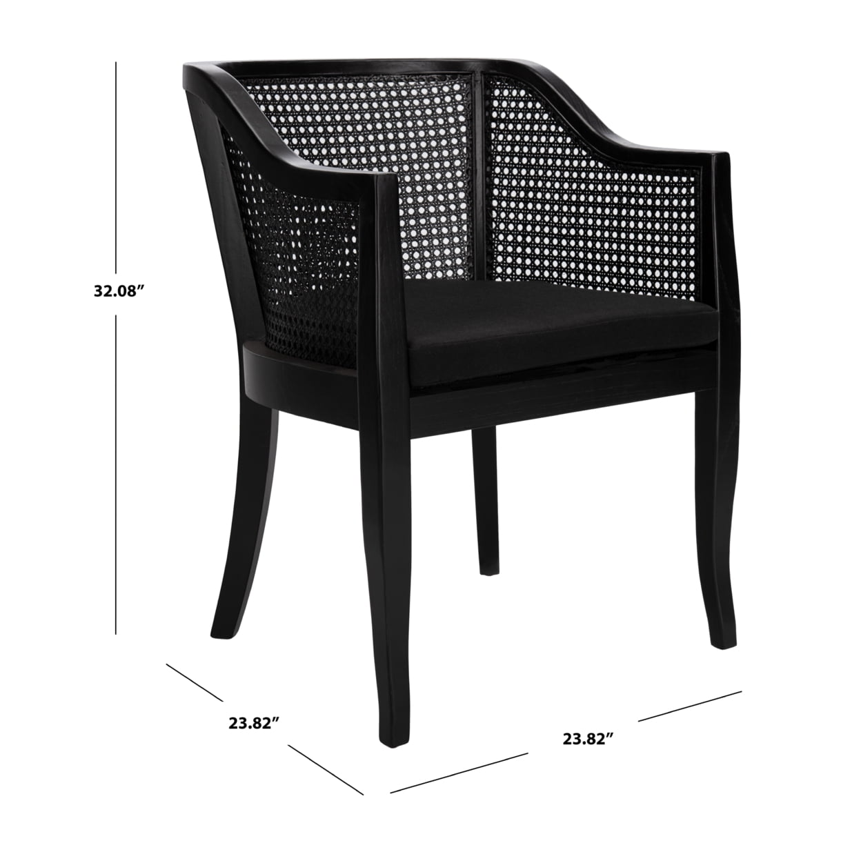 SAFAVIEH Rina Contemporary Nautical Solid Dining Chair, Black