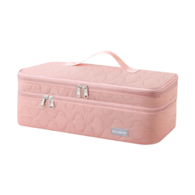 Bolsa de almacenamiento para secador de pelo, estuche de viaje para secador de pelo, multiusos, de poliéster, para guardar herramientas de peinado rosa