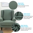 thumbnail image 2 of Topchances Stretch 2-Piece Knitted Jacquard Fabric Wing Chair Slipcover Wingback Cover,Green, 2 of 10