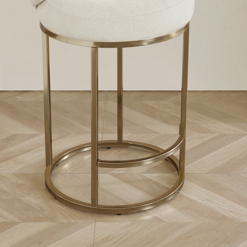 CHITA Upholstered Swivel Counter Bar Stool with Metal Frame and Arched Back