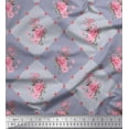 thumbnail image 1 of Soimoi Poly Georgette Fabric Leaves, & Rose Floral Print Fabric by the Yard 42 Inch Wide, 1 of 1