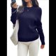 thumbnail image 1 of Suéteres Clásicos Casuales y Modernos para Mujer, Conjuntos de Otoño. Azul Marino XL, 1 of 8
