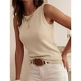 thumbnail image 5 of PRETTYGARDEN Tank Top for Women Summer Sleeveless Sweater Tops Spring Business Casual Work Shirts Ribbed Knit Blouses, 5 of 10