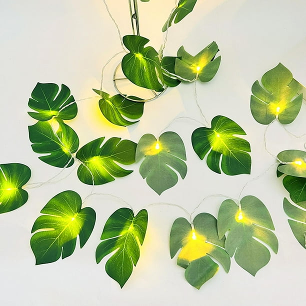 Guirnalda de hojas de luces de cadena LED, decoración de , decoración de pared de hojas colgantes, vides colgantes de pared para Con intermitente 20LED Fernando Luces de cadena de hojas