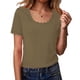 thumbnail image 1 of Camisetas de Manga Corta de Verano para Mujeres Moda Casual Color Sólido Encaje Cuello Redondo Suéter Mujer Camisetas de Manga Corta Casual, 1 of 7