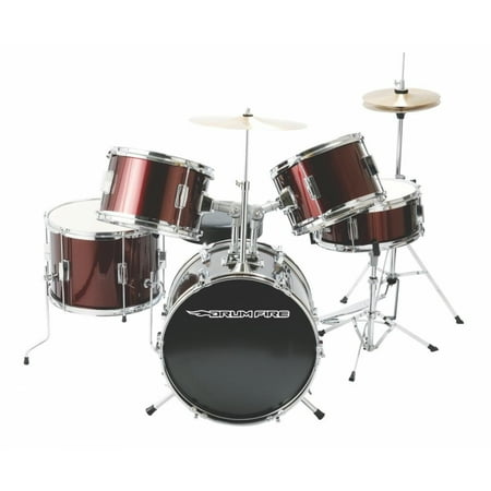 On-Stage DKJ5500-WR 5-Piece Junior Drum Set, Gloss Black