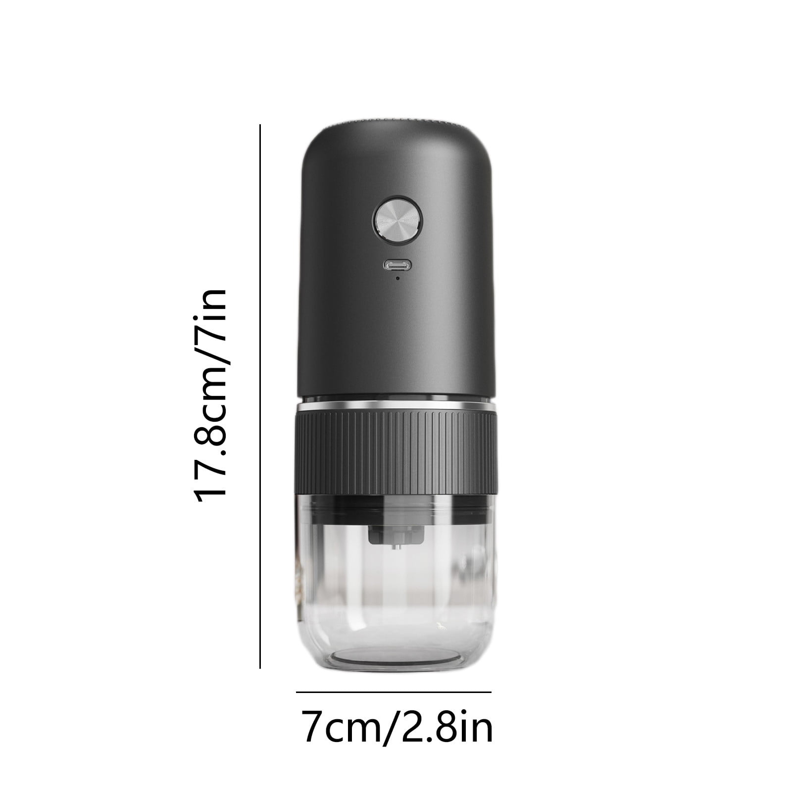 Kuroiy Wireless Rechargeable Portable Coffee Grinder | Precision Adjustable Grind Size | Ceramic Burr Core | Compact Lightweight Design | USB Cable Included | White | 7.2x7.2x17.8cm