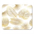 thumbnail image 1 of JSDART Tapis de Souris Motif Feuille Tropicale Dorée Colorée Vert Palmier Jungle 9x10 Pouces, 1 of 1