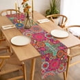 thumbnail image 3 of Table Runner 60 Inches Long for Kitchen Dining, Colorful Ethnic Dresser Scarf Farmhouse, Dining Table Decorations for Wedding/Parties, Modern Abstract National Geometric Red 13 x 60 In, 3 of 8