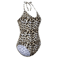 thumbnail image 3 of Hilor Women's Halter One Piece Swimsuit Lace Up Strappy Monokini Swimwear Low Back Slimming Bathing Suits, 3 of 6