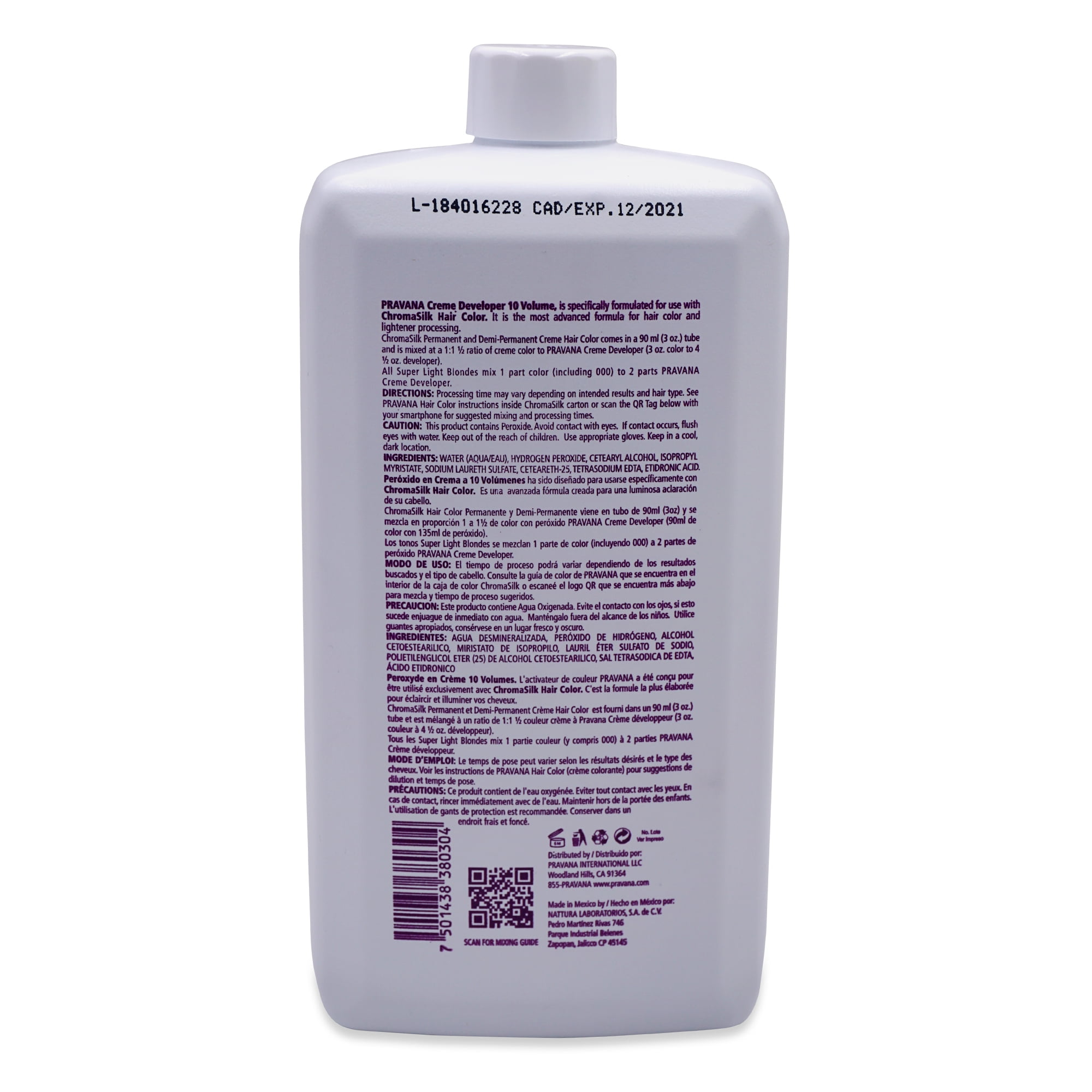 Pravana Creme Developer 10 Volume 33.8 Ounce