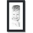 thumbnail image 1 of 5x13 inch  black picture frame with 2 inch single super white mat, singlemat-frbw26079-5x13-61, 1 of 2