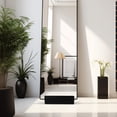 thumbnail image 4 of WEAVILUX Wooden Floor Mirror Holder with Smooth Polished Black Base for Safe Use, 4 of 8
