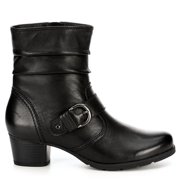 Medicus Womens Selina Leather Slouch Ankle Boot Shoes, Black, US 6.5